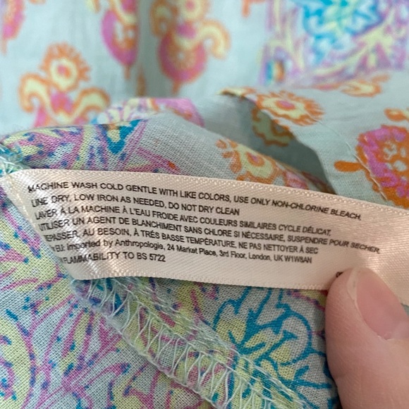 Anthro Lilka Sweetest Dream Tie Neck Printed Top - Picture 9 of 9